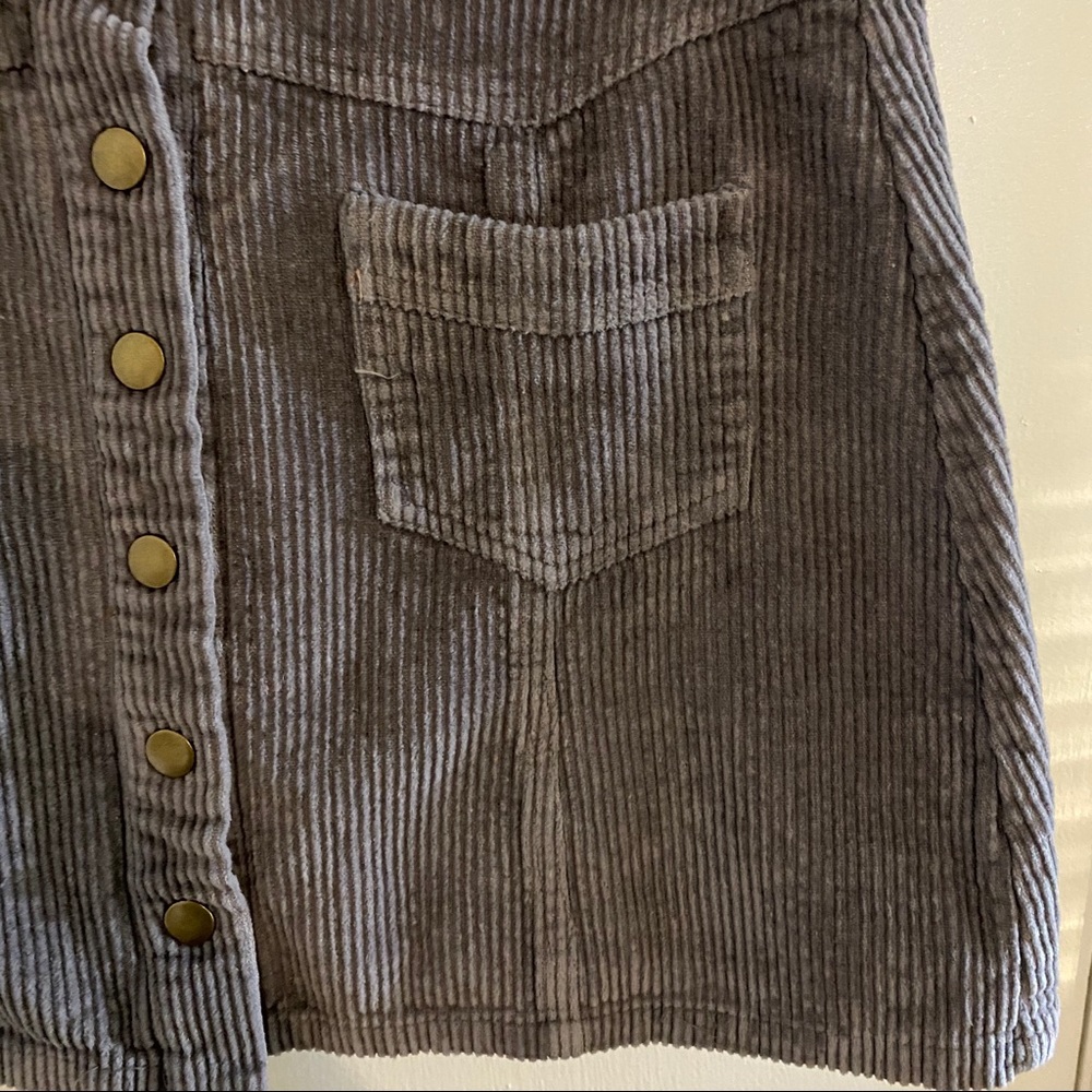 B. Original Gray Corduroy Skirt Size S - Picture 2 of 4